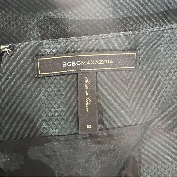 BCBGMaxAzria Emerald Green with Black Pencil Skirt 02 for 0 or 2 - Picture 6 of 10